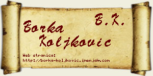 Borka Koljković vizit kartica